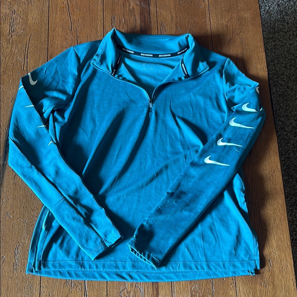 Nike Teal Long Sleeve Quarter-Zip Top